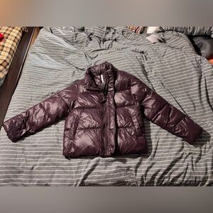 Fabletics Shiny Plum deep purple puffer Jacket